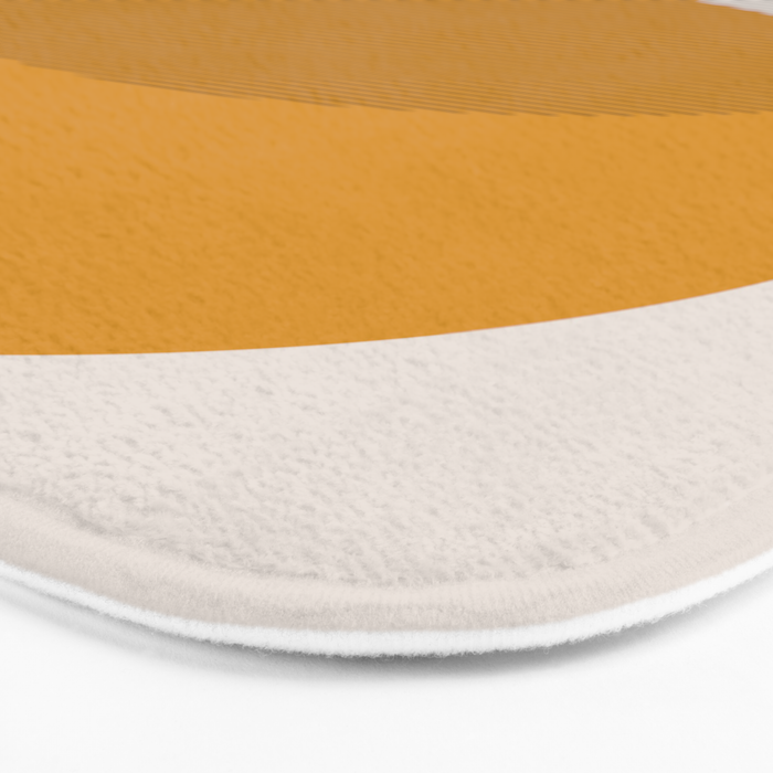 Mid Century Modern Shapes and Lines in Yellow Bath Mat Gallery Image 3