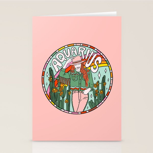 Aquarius Cowgirl Stationery Card Gallery Image 2