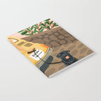 Tour, Pet Dog Walk, Italy Summer Fashion Woman, Animal Illustration, Travel Bohemian Cooper Painting Notebook Gallery Image 2