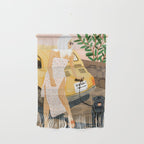 Tour, Pet Dog Walk, Italy Summer Fashion Woman, Animal Illustration, Travel Bohemian Cooper Painting Wall Hanging Gallery Image 1