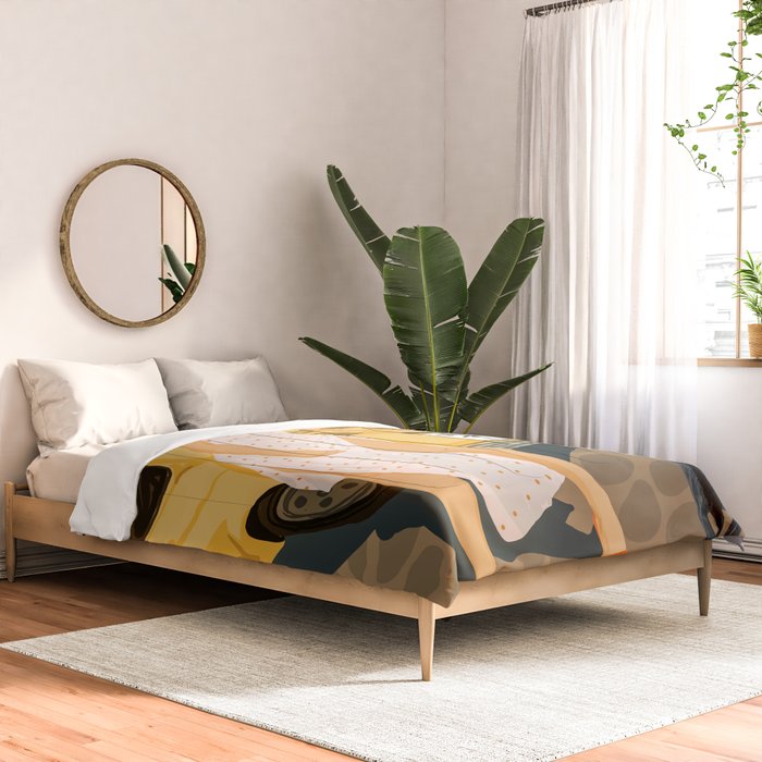 Tour, Pet Dog Walk, Italy Summer Fashion Woman, Animal Illustration, Travel Bohemian Cooper Painting Comforter Gallery Image 2