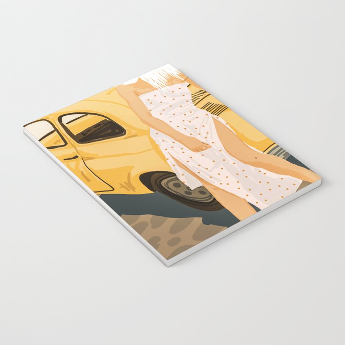 Tour, Pet Dog Walk, Italy Summer Fashion Woman, Animal Illustration, Travel Bohemian Cooper Painting Notebook Gallery Image 3