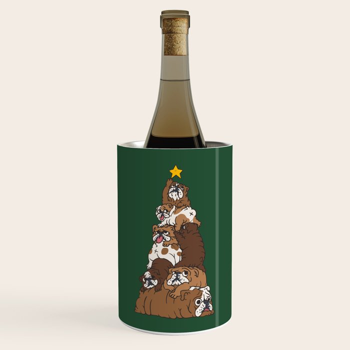 Christmas Tree English Bulldog Wine Chiller Gallery Image 1