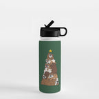 Christmas Tree English Bulldog Water Bottle Gallery Image 1