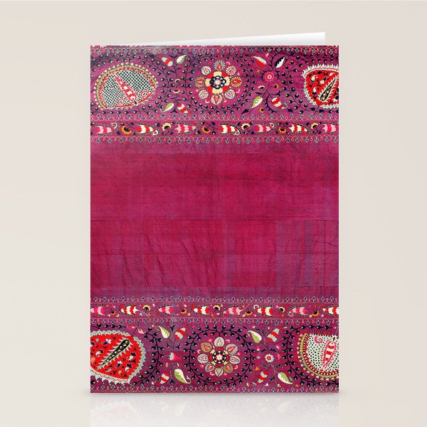 Shakhrisyabz  Southwest Uzbekistan Suzani Embroidery Print Stationery Card Gallery Image 1