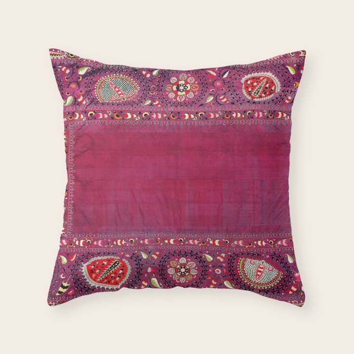 Shakhrisyabz  Southwest Uzbekistan Suzani Embroidery Print Throw Pillow Gallery Image 6