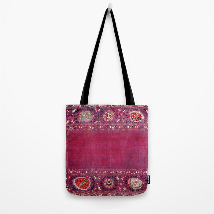 Shakhrisyabz  Southwest Uzbekistan Suzani Embroidery Print Tote Bag Gallery Image 2