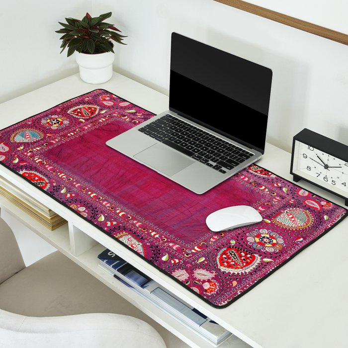 Shakhrisyabz  Southwest Uzbekistan Suzani Embroidery Print Desk Mat Gallery Image 2