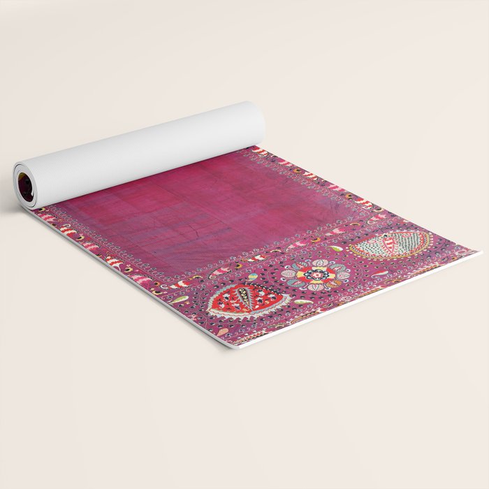 Shakhrisyabz  Southwest Uzbekistan Suzani Embroidery Print Yoga Mat Gallery Image 2