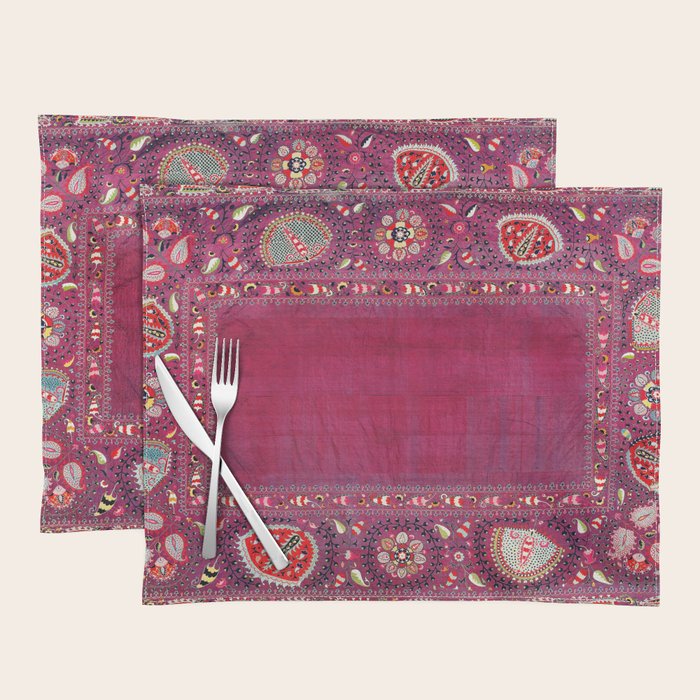 Shakhrisyabz  Southwest Uzbekistan Suzani Embroidery Print Placemat Gallery Image 1