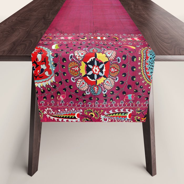 Shakhrisyabz  Southwest Uzbekistan Suzani Embroidery Print Table Runner Gallery Image 1