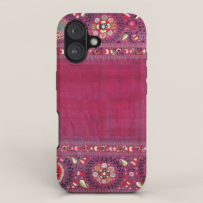 Shakhrisyabz  Southwest Uzbekistan Suzani Embroidery Print iPhone Case Gallery Image 1