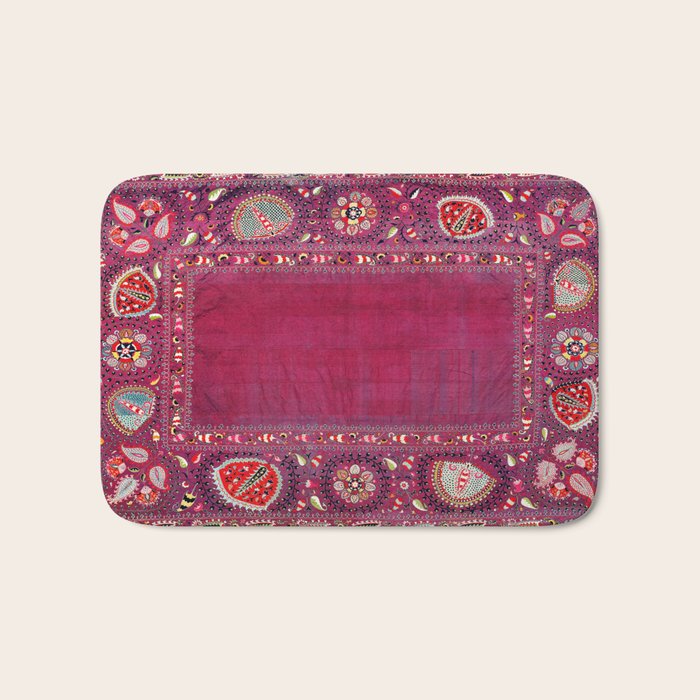Shakhrisyabz  Southwest Uzbekistan Suzani Embroidery Print Bath Mat Gallery Image 1