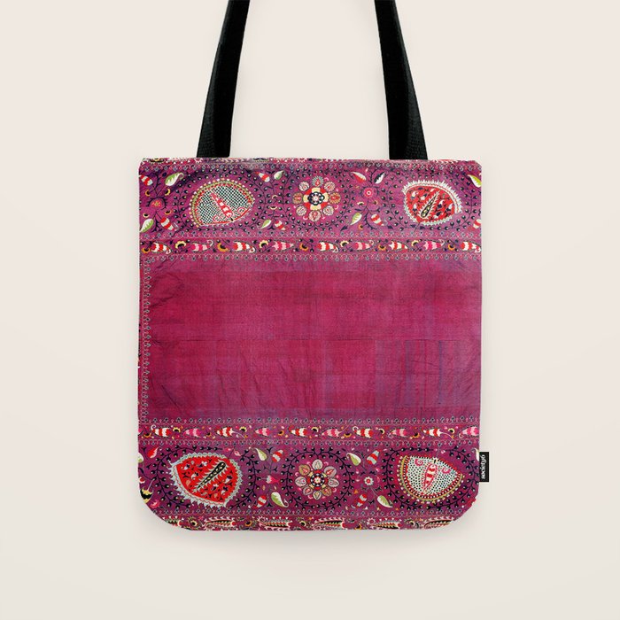 Shakhrisyabz  Southwest Uzbekistan Suzani Embroidery Print Tote Bag Gallery Image 1