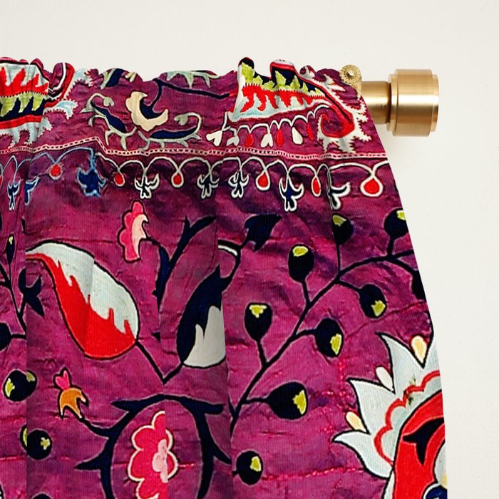 Shakhrisyabz  Southwest Uzbekistan Suzani Embroidery Print Window Curtain Gallery Image 2