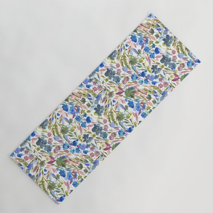 Upside Floral Olive Magenta Yoga Mat Gallery Image 1