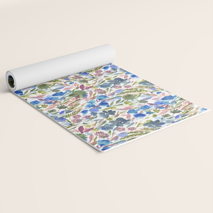 Upside Floral Olive Magenta Yoga Mat Gallery Image 2