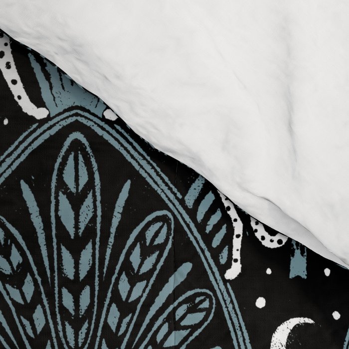 Night Cheetahs - black, white, and blue Comforter Gallery Image 4