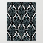 Night Cheetahs - black, white, and blue Poster Gallery Image 4