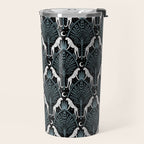 Night Cheetahs - black, white, and blue Travel Mug Gallery Image 2