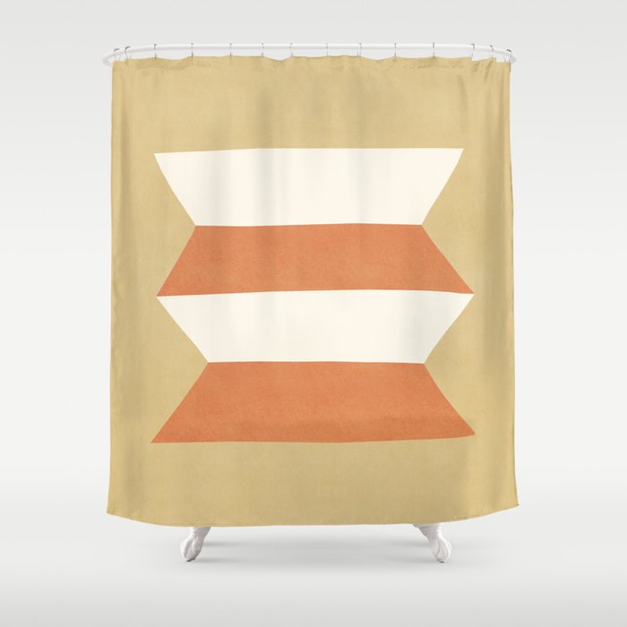 Geometric Vase - Orange Gold  Shower Curtain Gallery Image 1