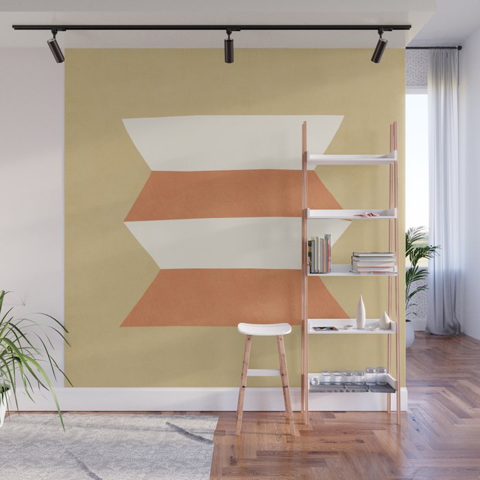 Geometric Vase - Orange Gold  Wall Mural Gallery Image 1