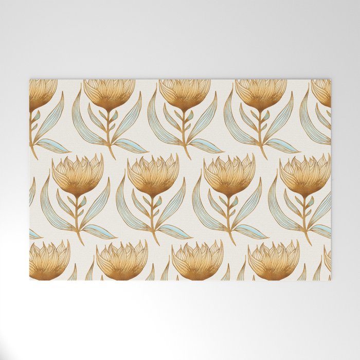 Bohemian Sunflower Pattern Welcome Mat Gallery Image 1