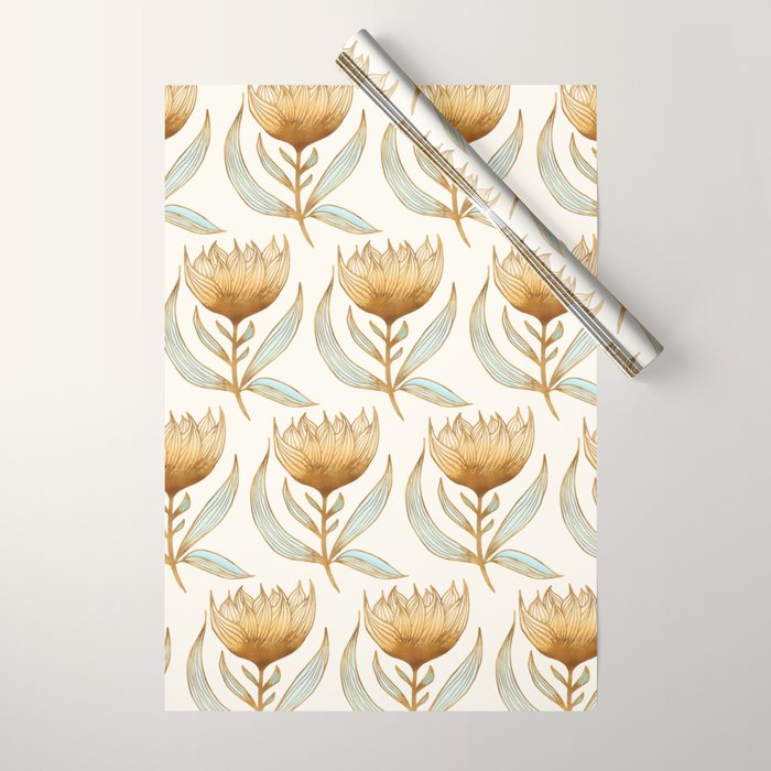 Bohemian Sunflower Pattern Wrapping Paper Gallery Image 1