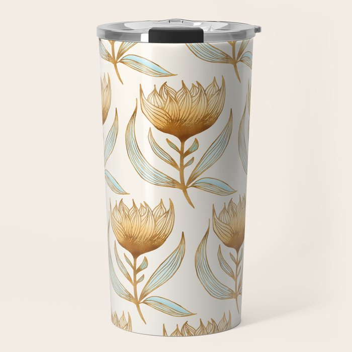 Bohemian Sunflower Pattern Travel Mug Gallery Image 1