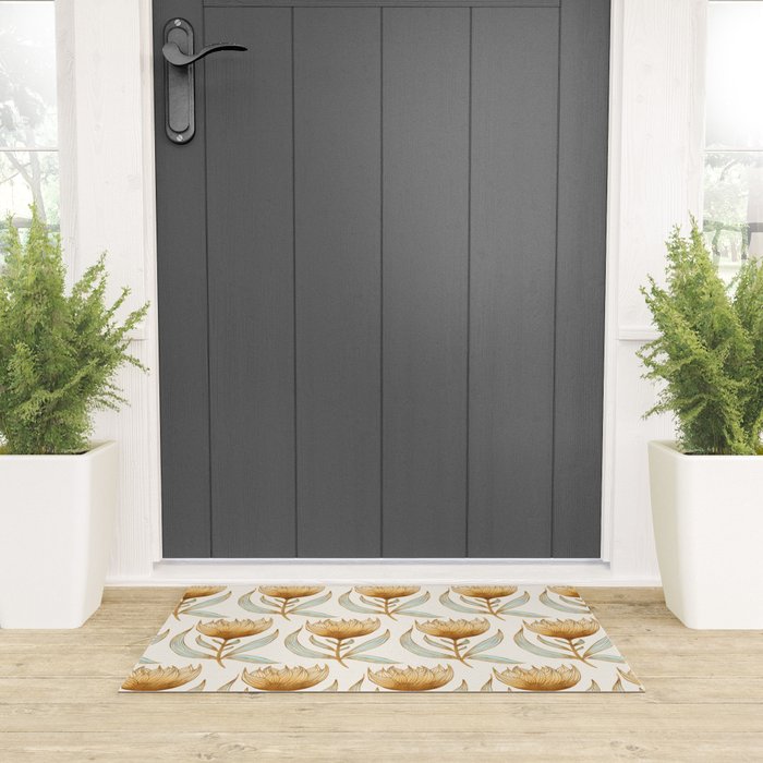 Bohemian Sunflower Pattern Welcome Mat Gallery Image 3