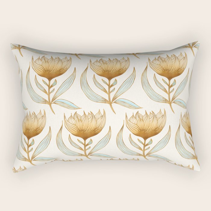 Bohemian Sunflower Pattern Rectangular Pillow Gallery Image 1