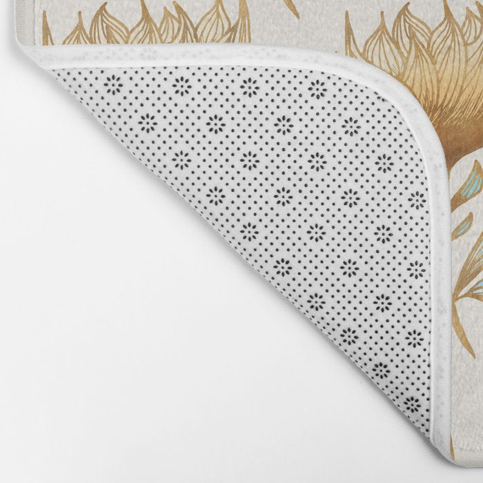 Bohemian Sunflower Pattern Bath Mat Gallery Image 2