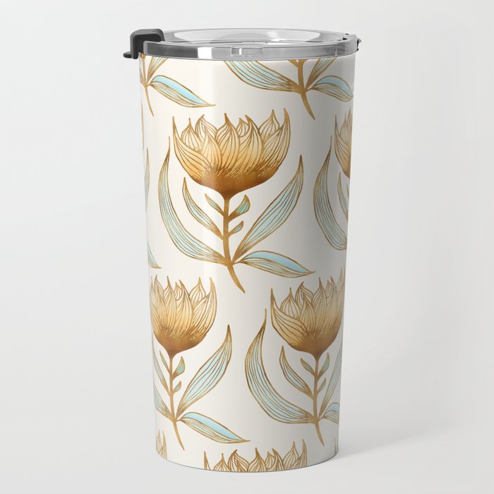 Bohemian Sunflower Pattern Travel Mug Gallery Image 3