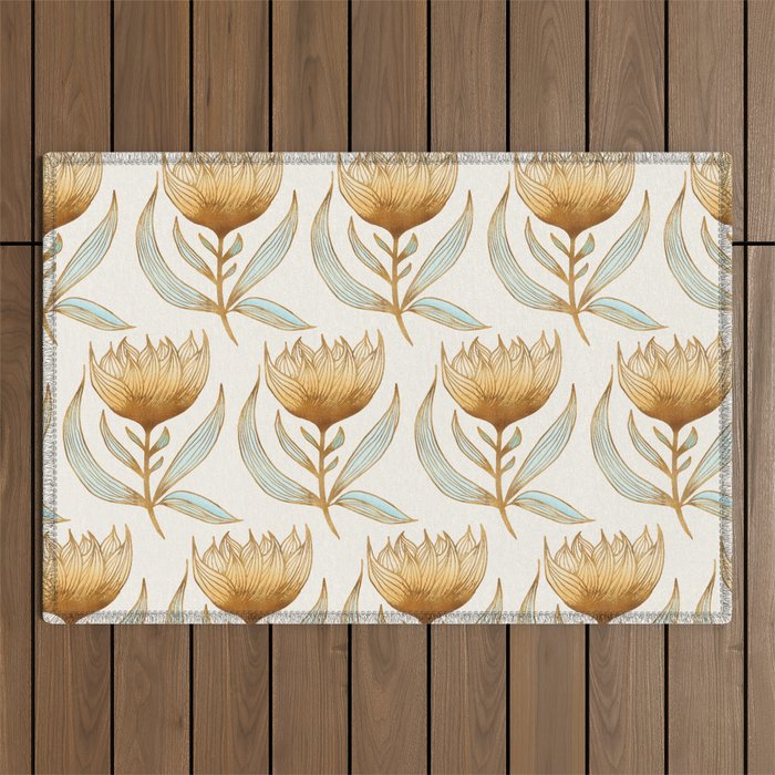 Bohemian Sunflower Pattern Outdoor Rug Gallery Image 1