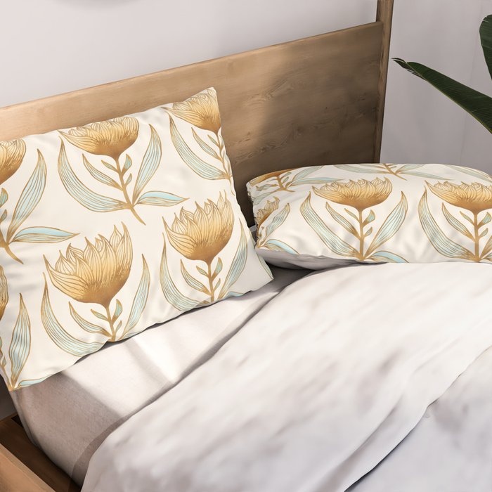 Bohemian Sunflower Pattern Pillow Sham Gallery Image 2