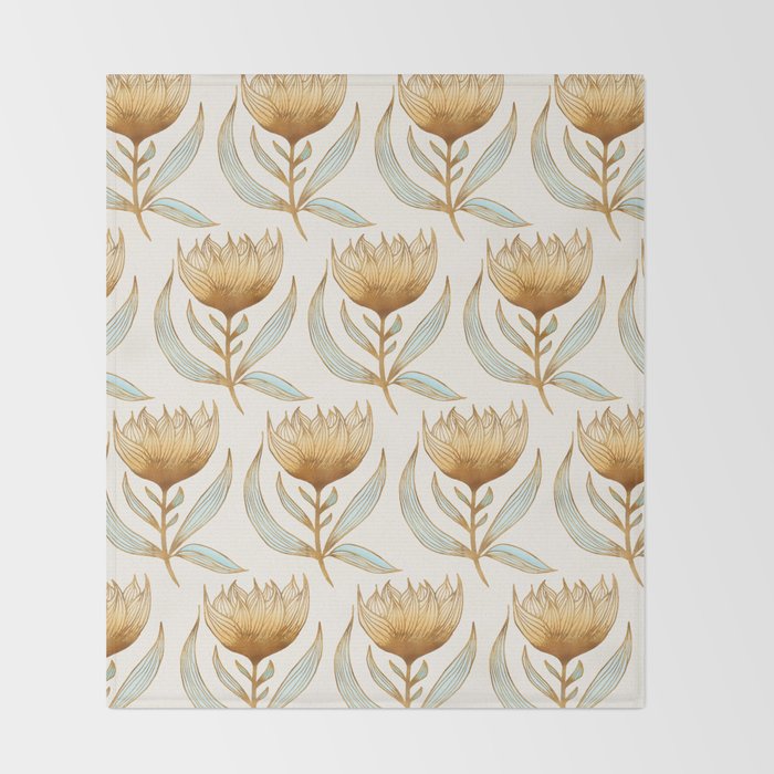 Bohemian Sunflower Pattern Throw Blanket Gallery Image 2