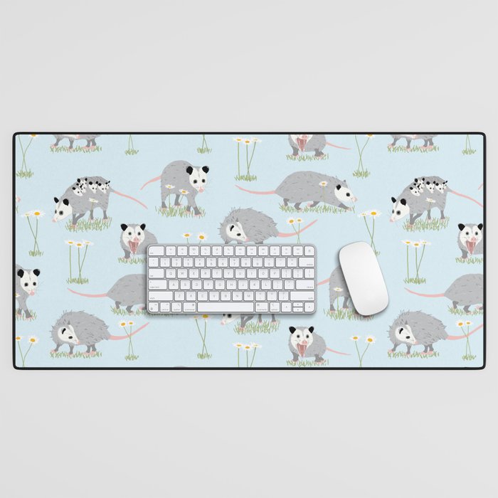 Opossums and Daisies Desk Mat Gallery Image 1