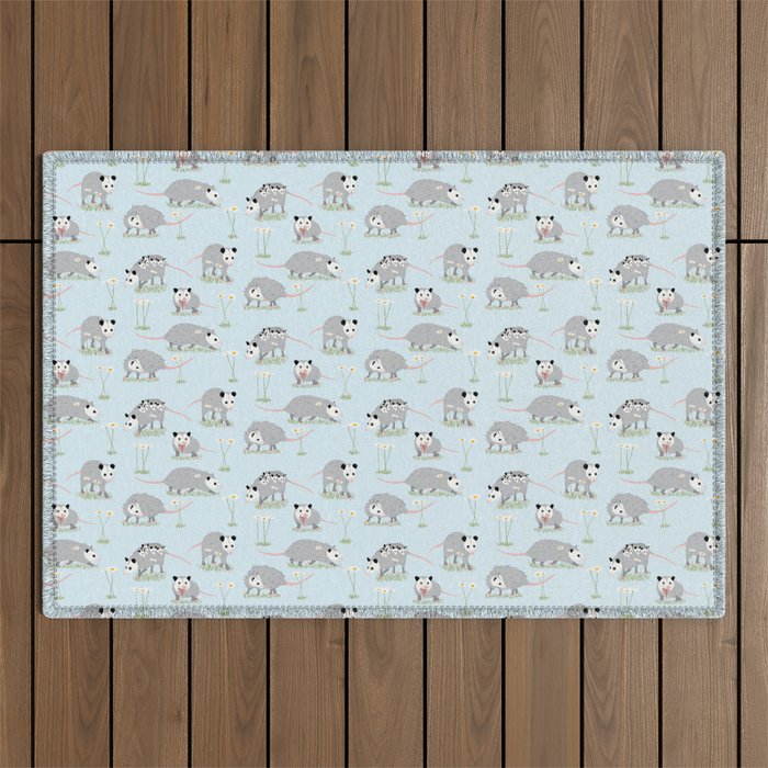 Opossums and Daisies Outdoor Rug Gallery Image 1