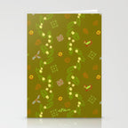 Whimsical Tiny Toys & Pine Branches in Green Stationery Card Gallery Image 2