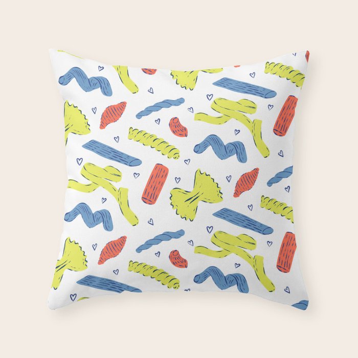 Pasta in Primary Colors  Throw Pillow Gallery Image 6