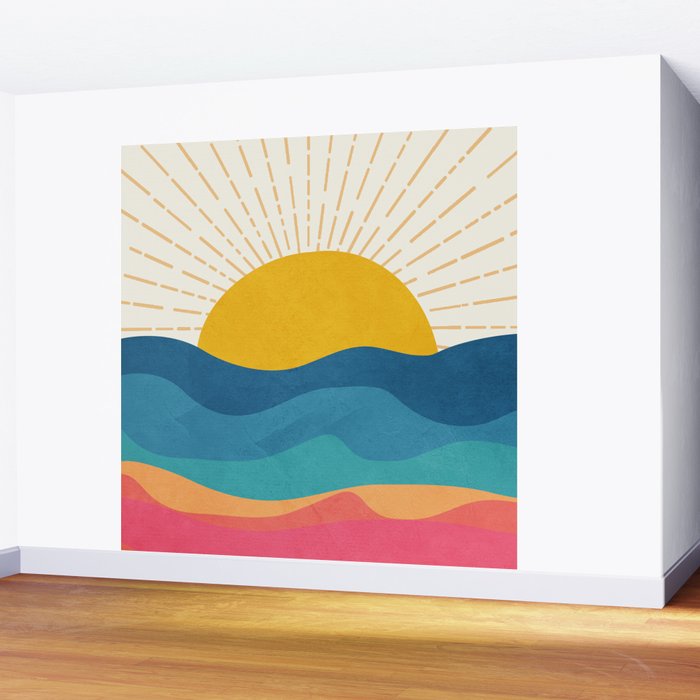 Sea Sunrise Wall Mural Gallery Image 2