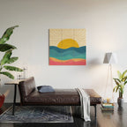 Sea Sunrise Wood Wall Art Gallery Image 2