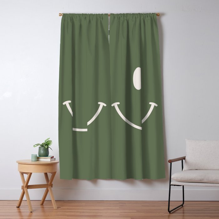 Smile Muted Green Window Curtain Gallery Image 5