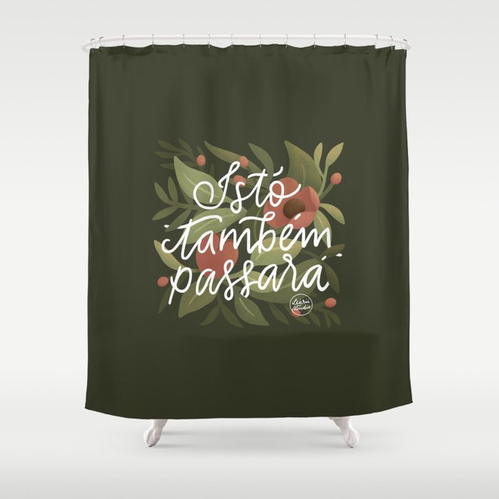 This too shall pass - Lettering Phrase Shower Curtain Gallery Image 1