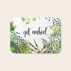 Get Naked Quote, Tropical Palm Leaf Jungle Bath Mat Gallery Image 1