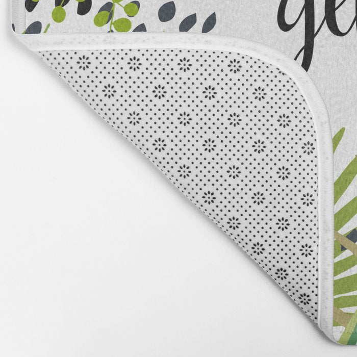 Get Naked Quote, Tropical Palm Leaf Jungle Bath Mat Gallery Image 2