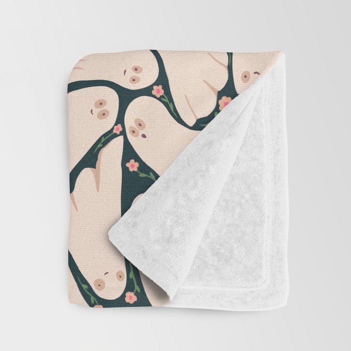 Little ghosts and flowers halloween pattern Throw Blanket Gallery Image 3