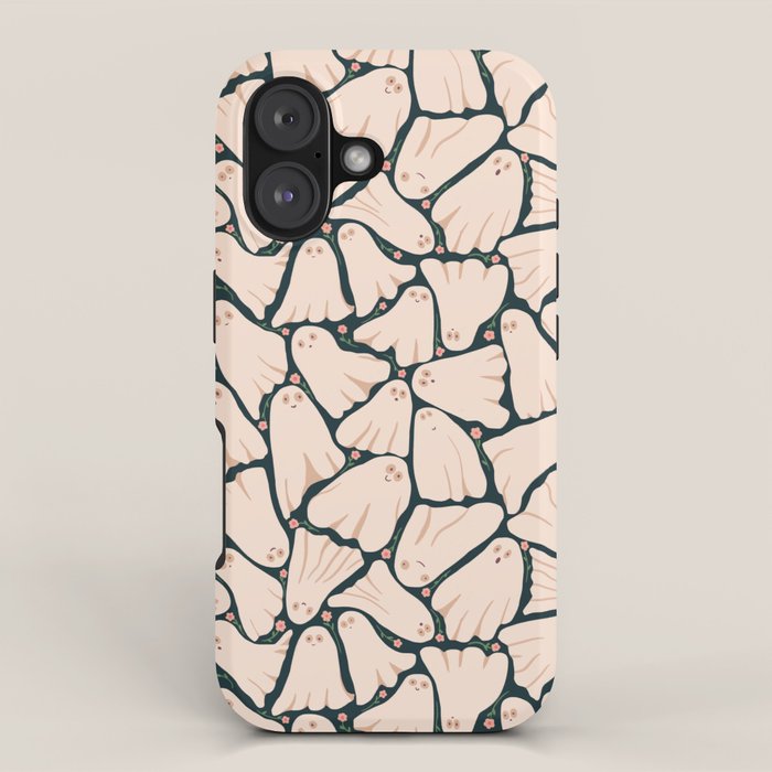 Little ghosts and flowers halloween pattern iPhone Case Gallery Image 1