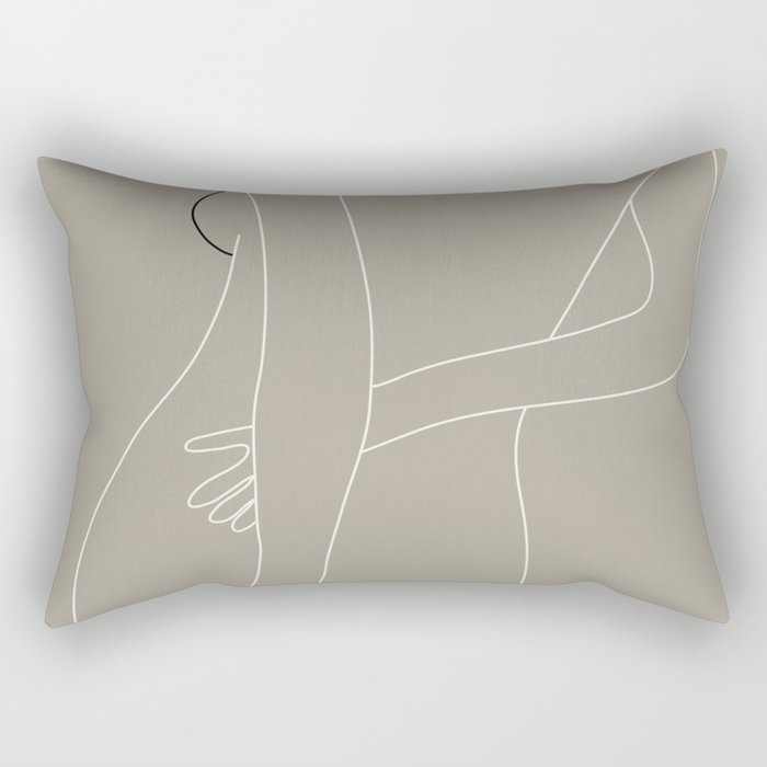 Minimal Line Art Woman Figure III Rectangular Pillow Gallery Image 1