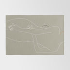 Minimal Line Art Woman Figure III Rug Gallery Image 2